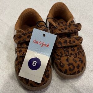 Cat & Jack Brown Leopard Print Kids Sneakers.